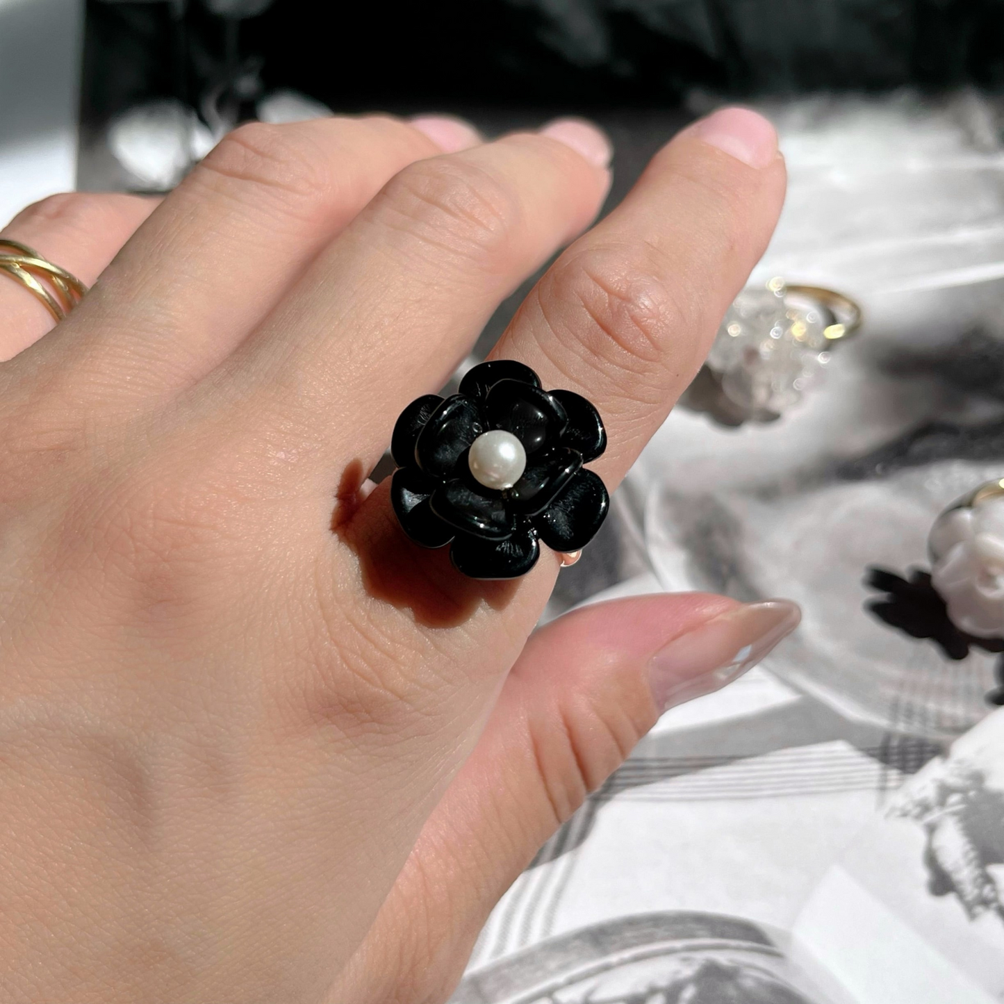 人気 リング かわいい おしゃれ ギフト 花 指輪『 Lilou 』(リル)| JASMINE ハンドメイドアクセサリー 三重