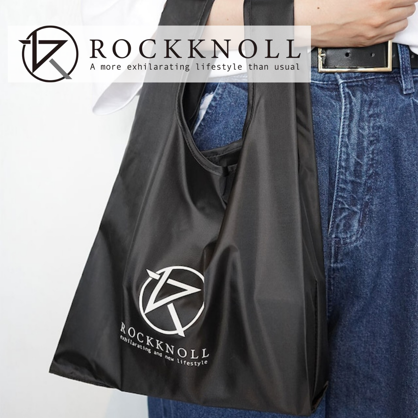 人気 シンプル ちょっとコンビニまで エコバック ロッキンショッパー 3カラー | 三重県鈴鹿発のガレージブランド ROCKKNOLL ロックノル 三重 鈴鹿
