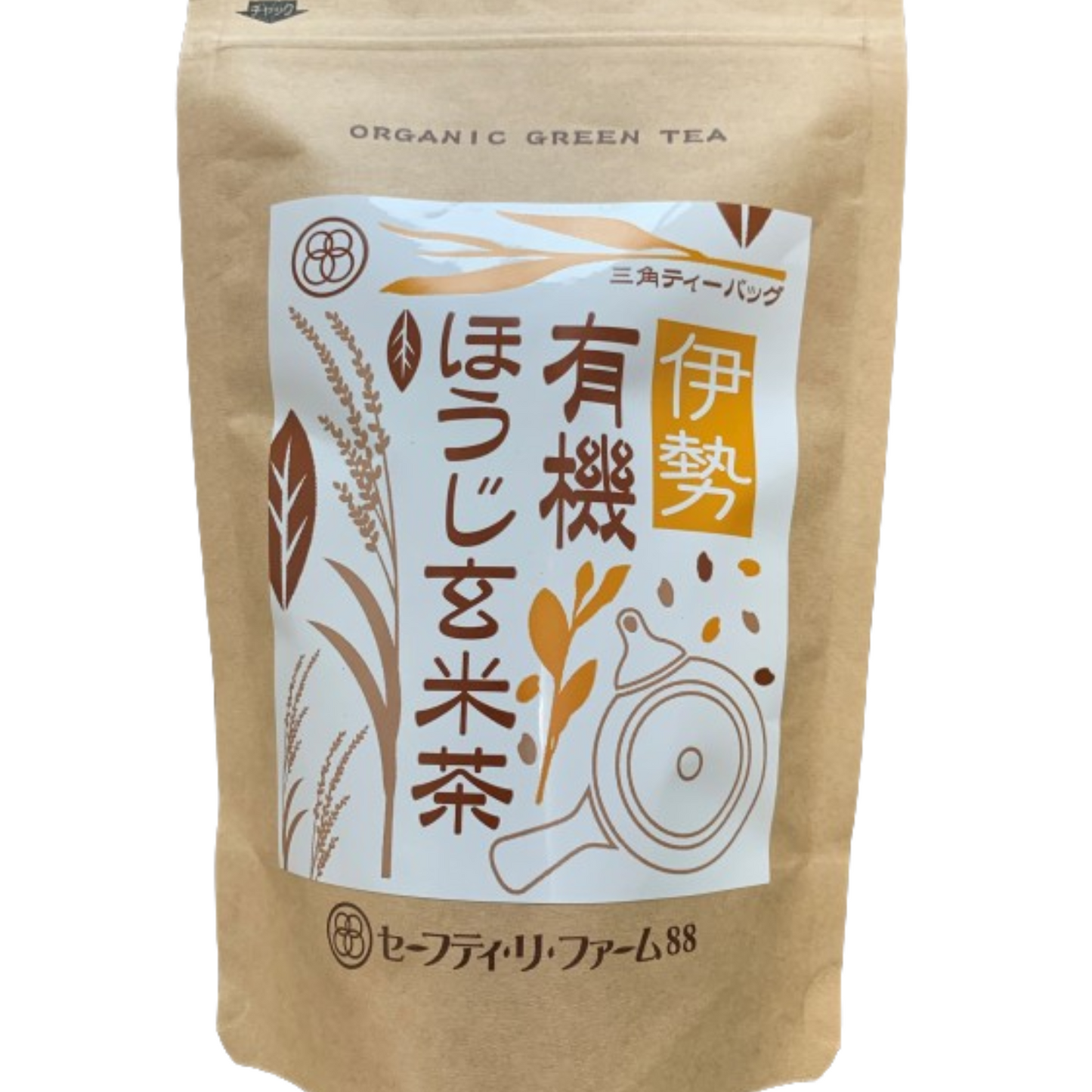 一番人気のほうじ茶と玄米をブレンド 有機ほうじ玄米茶ティーバッグ 80g | セーフティ・リ・ファーム88 やまりん製茶 三重 大台町 有機栽培茶 伊勢茶