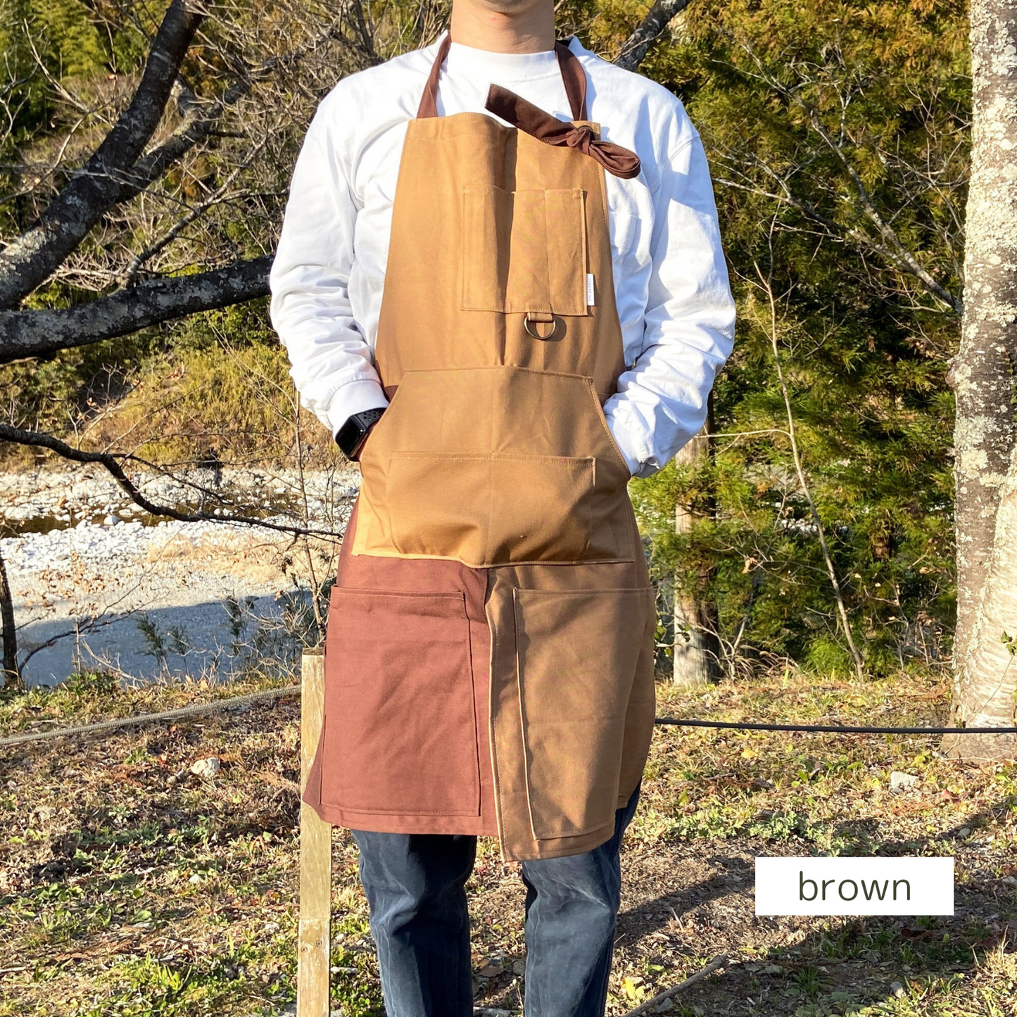 キャンプ・アウトドアに特化! 使い込むほど味が出る◎ 帆布生地 カラーブロック多機能エプロン | 三重県鈴鹿発のガレージブランド ROCKKNOLL ロックノル 三重 鈴鹿