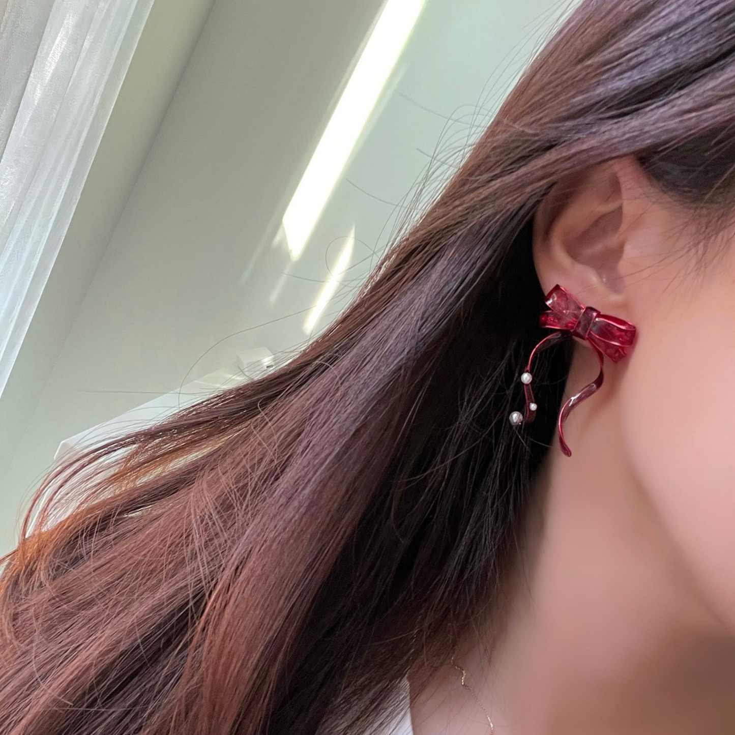 アレルギー対応 人気 かわいい リボン ピアス/イヤリング『 Mimi Ruban 』| JASMINE ハンドメイドアクセサリー 三重