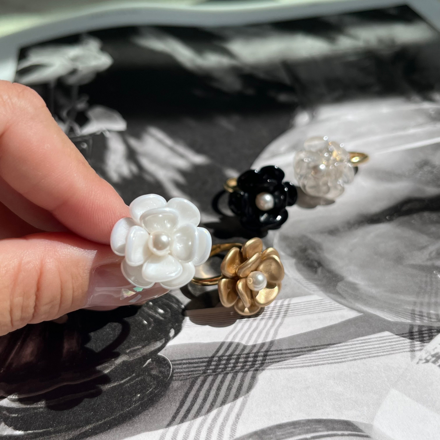 人気 リング かわいい おしゃれ ギフト 花 指輪『 Lilou 』(リル)| JASMINE ハンドメイドアクセサリー 三重
