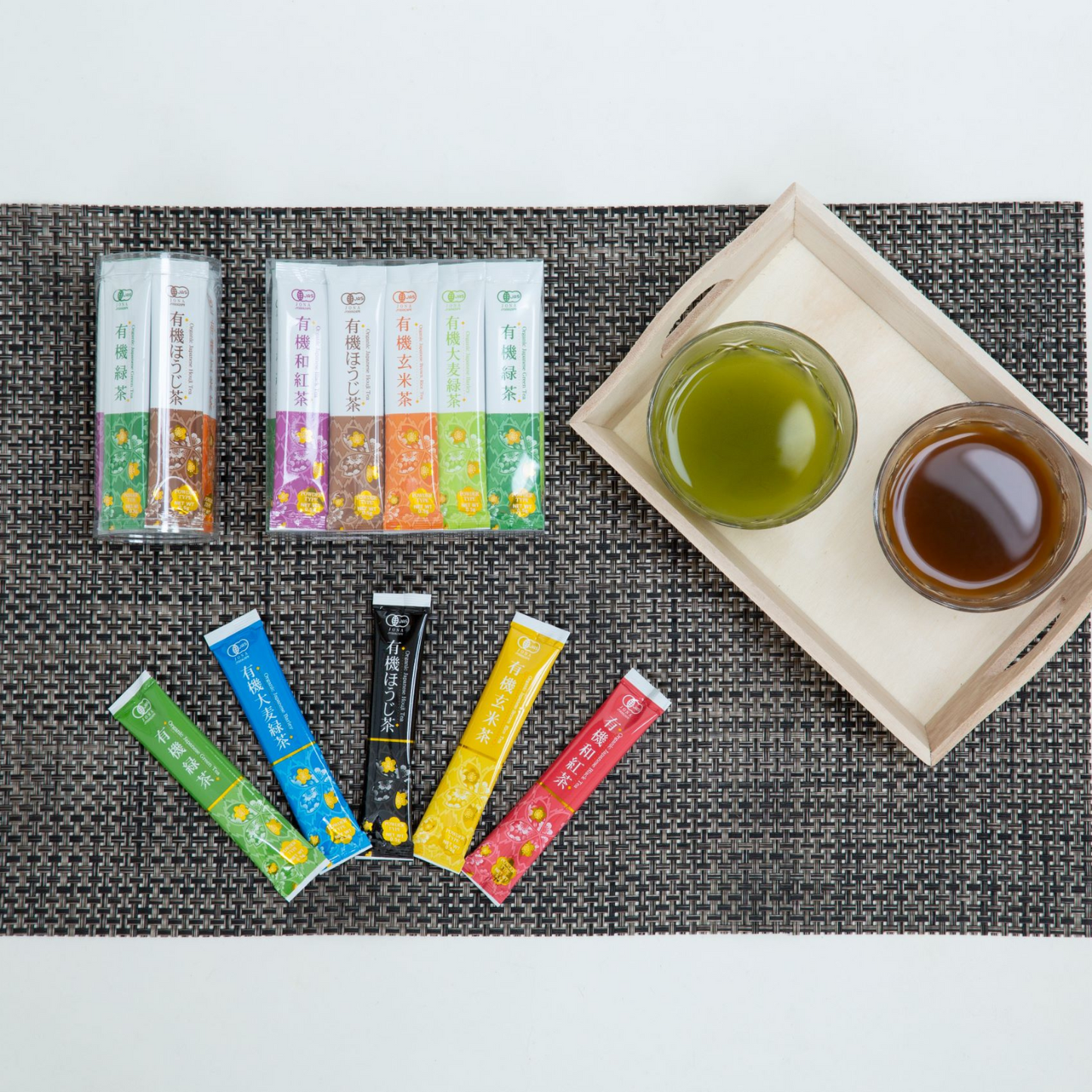 牛乳と混ぜてラテにも◎ お手軽 有機粉末茶スティックティ 5種類(20本 牛乳と混ぜてラテにも◎ お手軽 有機粉末茶スティックティ 5種類(20本