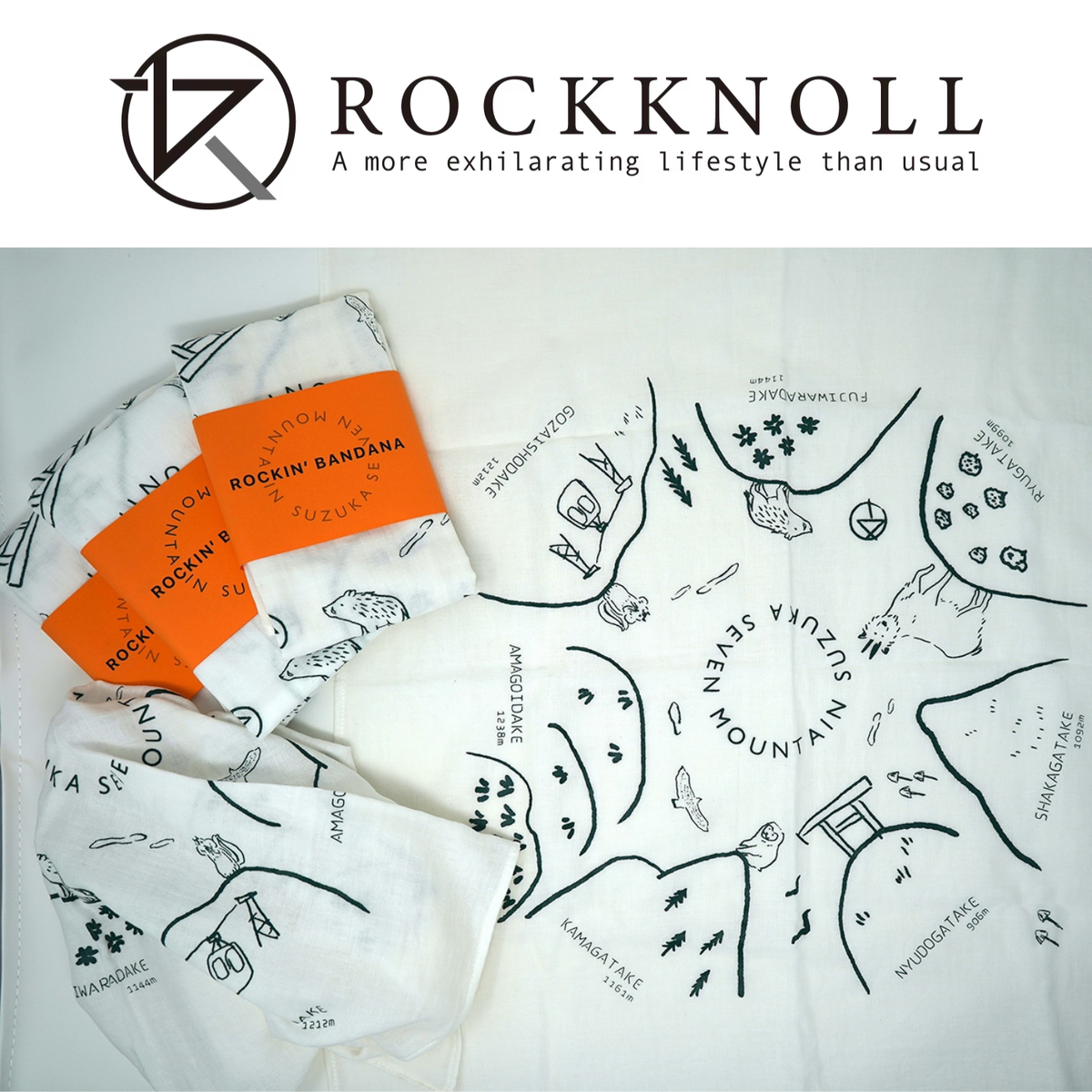 鈴鹿セブンマウンテン ギフト おしゃれ ロッキンバンダナ | 三重県鈴鹿発のガレージブランド ROCKKNOLL ロックノル 鈴鹿